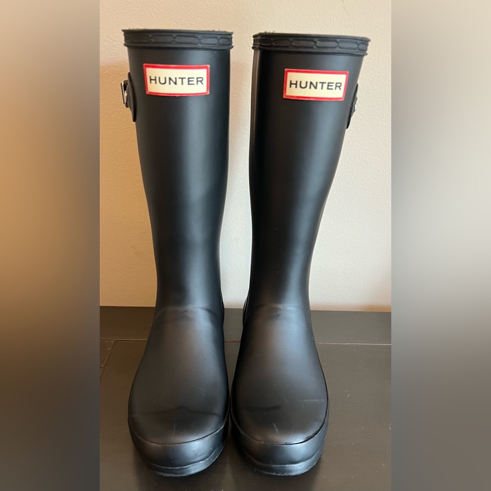 Hunter Girls Black Original Rain Boots Size 3 (Boys 2)